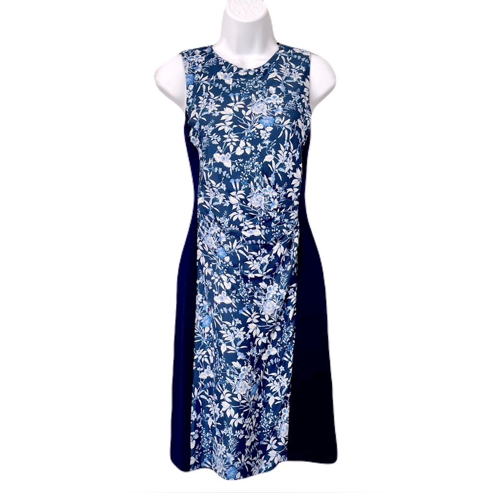 J. McLaughlin Navy Floral ‘Marissa’ Sleeveless Dress, Size XS